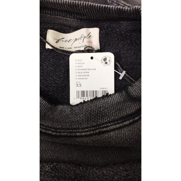 Free People Taylor Sweatshirt Tunic Top Oversized Solid Slouchy Cotton XS 277468 - Picture 9 of 9